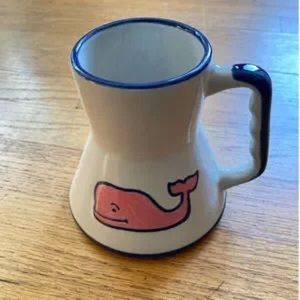 Vineyards Vines Hand Painted Set Of Stoneware Sailing Rubber Bottom Mug USA Made